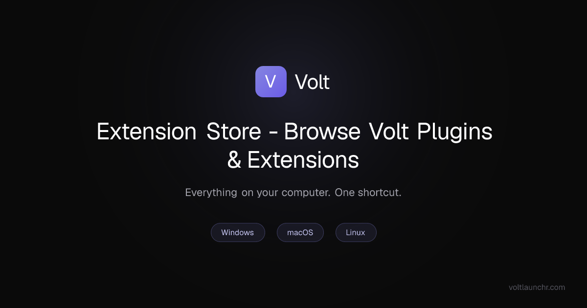 Extension Store - Browse Volt Plugins & Extensions | Volt